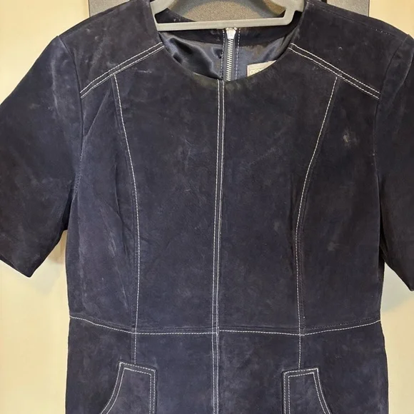 ASOS Suede Blue Mini Dress - size 12 - Picture 2 of 7